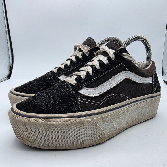 Vans Old Skool Womens 7 Platform Sneakers Black White Skate Shoes Classic - Picture 3 of 13